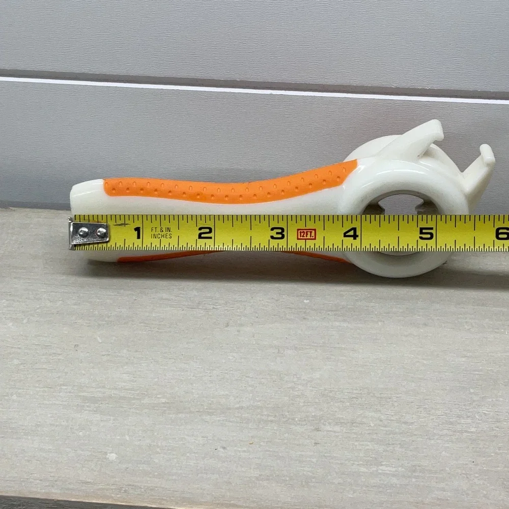 5-in-1 Multi-Purpose Kitchen Opener Tool White Orange Ergonomic Grip Gadget